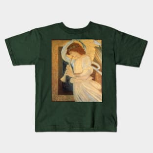 An Angel Playing a Flageolet by Sir Edward Coley Burne Jones Kids T-Shirt